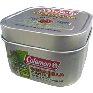Coleman Scented Citronella Candle w/ Wooden Crackle Wick for $3