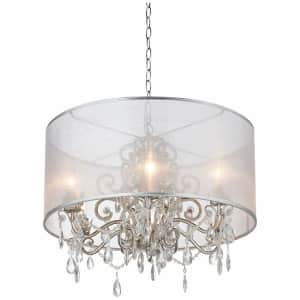 Possini Euro Design Farina 23" Organza Silver Pendant Light for $300 Possini Euro Design Farina 23" Organza Silver Pendant Light for $300