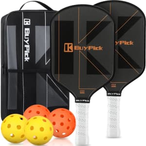 BuyPick Carbon Fiber Pickleball Paddle 2-Pack w/ 4 Balls & Carrying Bag for $25 BuyPick Carbon Fiber Pickleball Paddle 2-Pack w/ 4 Balls & Carrying Bag for $25