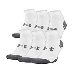 Under Armour Adult Resistor 3.0 Low Cut Socks, Multipairs, White/Graphite (6-Pairs), Medium for $35