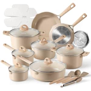 CAROTE 25pcs Ceramic Pots and Pans Set, Healthy Kitchen Cookware Sets, Kitchen Induction Pots and for $120 CAROTE 25pcs Ceramic Pots and Pans Set, Healthy Kitchen Cookware Sets, Kitchen Induction Pots and for $120