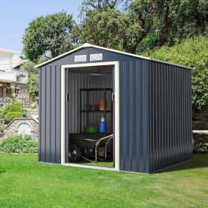 7x6-Foot Outdoor Storage Shed w/ Double Sliding Door for $254 7x6-Foot Outdoor Storage Shed w/ Double Sliding Door for $254