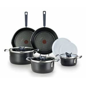 T-fal All-in-One Dishwasher Safe Cookware Set, 10-Piece, Black for $181
