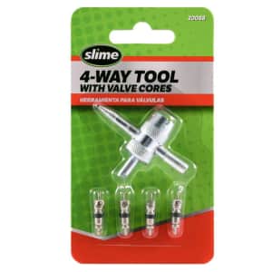 Slime 4-Way Valve Tool w/ 4 Valve Cores for $3 Slime 4-Way Valve Tool w/ 4 Valve Cores for $3
