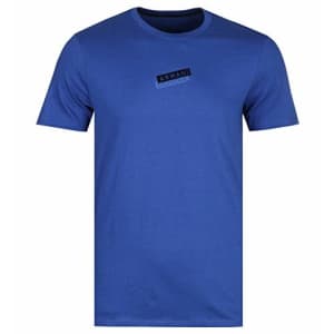 A|X Armani Exchange Men's Cotton Jersey T-Shirt with Small Slanted AX Box Logo, True Blue, XL for $39