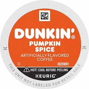 Dunkin Donuts Dunkin' Donuts Coffee, Pumpkin Spice Flavored Coffee, K Cup Pods for Keurig Coffee Makers, 88 Count for $73