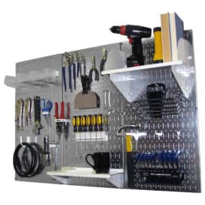 Pegboard Organizer Wall Control 4 ft. Metal Pegboard Standard Tool Storage Kit with Galvanized for $127
