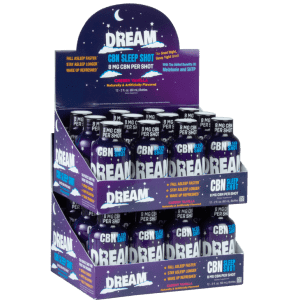 2-oz. CBN Dream Sleep / CBG Party Energy Shot 24-Pack for $20