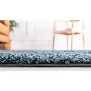 Unique Loom Davos Shag Collection Contemporary Soft Cozy Solid Shag Marine Blue Area Rug (6' 0 x 9' for $94