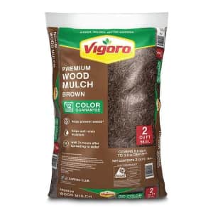 Vigoro 2 cu. ft. Bagged Premium Wood Mulch at Home Depot: 3 for $10