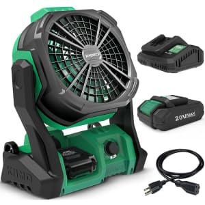 Kimo 10" Portable Battery-Operated Industrial Fan for $50