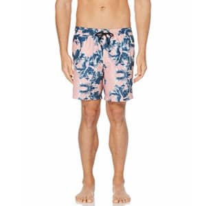 Perry Ellis Men's Printed Water Resistant Swim Shorts, Powder Pink-4ESH1912, Large for $9