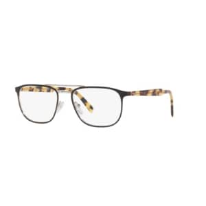 Prada Sunglasses Matte Black On Silver Frame, Transparent Lenses, 54MM for $54