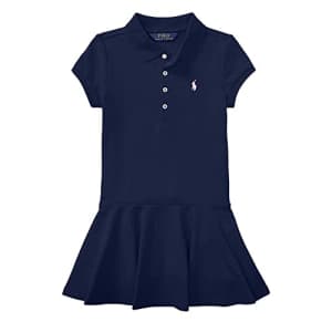 POLO RALPH LAUREN Girls Short Sleeve Mesh Stretch Polo Dress Size 5 Navy for $65