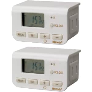 Woods 24-Hour Plug-In Timer 2-Pack for $12 Woods 24-Hour Plug-In Timer 2-Pack for $12