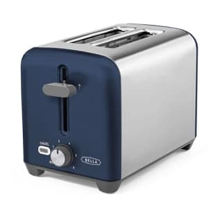 BELLA 2 Slice Toaster, Quick & Even Results Every Time, Wide Slots Fit Any Size Bread Like Bagels for $25