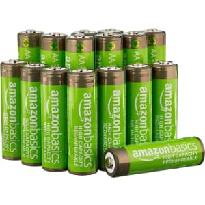 Amazon Basics AA Rechargeable Batteries 16-Pack for $27