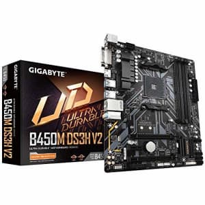 GIGABYTE B450M DS3H V2 (AMD Ryzen AM4/Micro ATX/M.2/HMDI/DVI/USB 3.1/DDR4/Motherboard) (Renewed) for $80