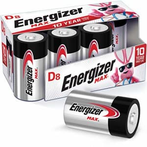 Energizer Max D Batteries, Premium Alkaline D Cell Batteries (8 Battery Count) for $15 Energizer Max D Batteries, Premium Alkaline D Cell Batteries (8 Battery Count) for $15