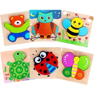 Niyikow Kids' Wooden Puzzle 6-Pack for $11 Niyikow Kids' Wooden Puzzle 6-Pack for $11