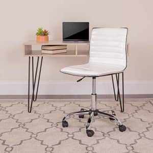 Flash Furniture Low Back Designer Armless White Ribbed Swivel Task Office Chair for $68