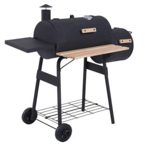 Outsunny 48" Portable Charcoal BBQ Grill & Smoker for $113