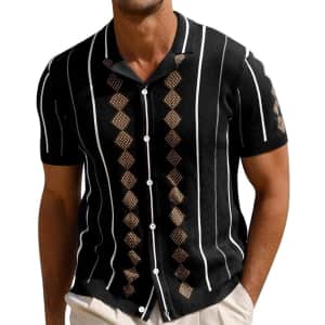 Grace Karin Men's Cuba Stripe Knit Polo Shirt from $17