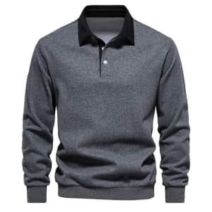 Men's Sweatshirt Polo for $9
