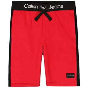Calvin Klein Boys' Big Logo Waistband Sweat Short, Block Racing Red 22, 8 for $11