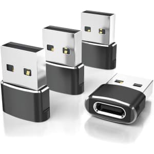 USB-A to USB-C Adapter 4-Pack for $4