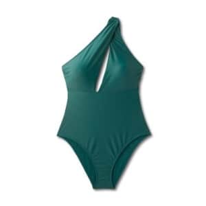 Shade & Shore Women's One-Shoulder Plunge Swimsuit for $8