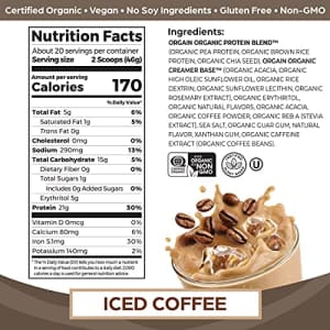 Orgain Organic Vegan Protein Powder, Iced Coffee - 21g Plant Based Protein, Gluten Free, Dairy for $27