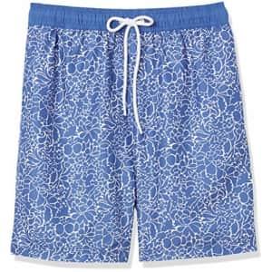 Amazon Essentials Men's Quick-Dry 9" Swim Trunk, Navy Floral, X-Small for $12