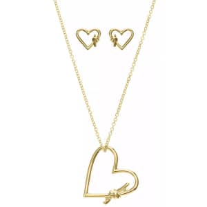 Alfani Knotted Heart Pendant Necklace & Drop Earrings for $9