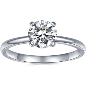 Imolove 1-TCW Moissanite Solitaire Ring for $20