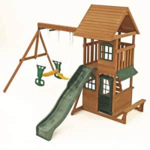 KidKraft Windale Wooden Cedar Swing Set for $400