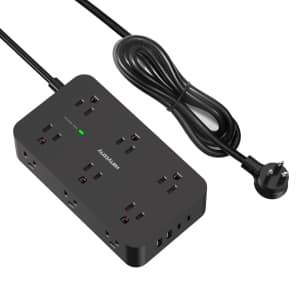 Surge Protector Power Strip with 12 Outlets & 4 USB Ports for $14