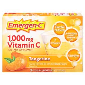 Emergen-C (30 Count, Tangerine Flavor, 1 Month Supply) Dietary Supplement Fizzy Drink Mix with for $12