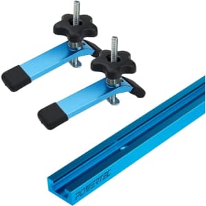 Powertec 48" Universal T-Track with 2 Hold-Down Clamps for $29