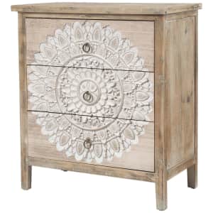 LuxenHome Medallion 3-Drawer Wood Chest for $224 LuxenHome Medallion 3-Drawer Wood Chest for $224