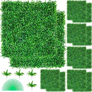 Vevor 20" x 20" Artificial Boxwood Panel 12-Pack for $44
