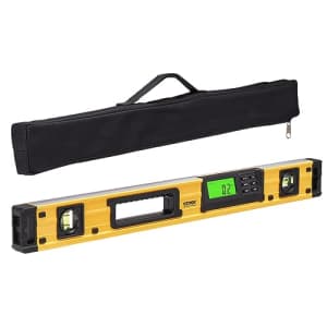 VEVOR Torpedo Level 24 in, LED Backlit Screen Mechanical Bubble Vials Ruler for 0-360 Degree, for $36