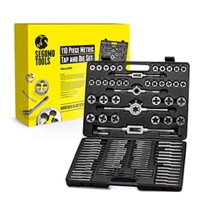 Segomo Tools 110 Piece Hardened Alloy Steel Metric Tap And Die Threading Tool Set With Storage Case for $118