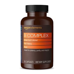 Amazon Elements B Complex, High Potency, 83% Whole Food Cultured, Supports Immune and Normal Energy for $13