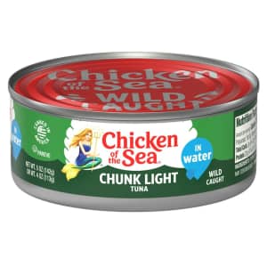 Chicken of the Sea Chunk Light Tuna in Water 5-oz. Can 10-Pack for $9.50 via Sub & Save