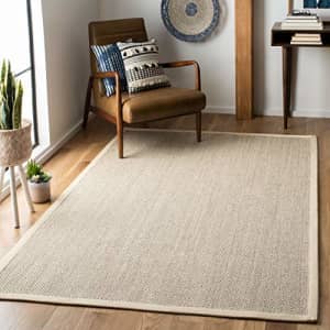 Safavieh Natural Fiber Collection 4' Square Marble/Beige NF143C Border Sisal Area Rug for $39