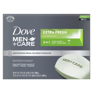 Dove Men+Care 4-oz. Body and Face Bar 14-Pack for $19 Dove Men+Care 4-oz. Body and Face Bar 14-Pack for $19