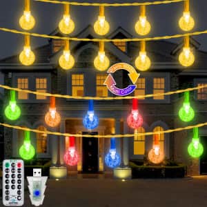 Ollny 49-Ft. LED Fairy Twinkle Globe String Lights for $17