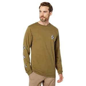 Volcom Men's Iconic Deadly Stones Long Sleeve T-Shirt, Military 1, Medium for $26