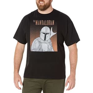 Star Wars Big & Tall Mandalorian Halftone Mando Men's Tops Short Sleeve Tee Shirt, Black, 4X-Large for $8